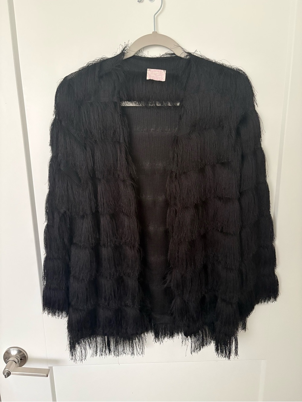 audrey Black Fringe Light Weight Jacket